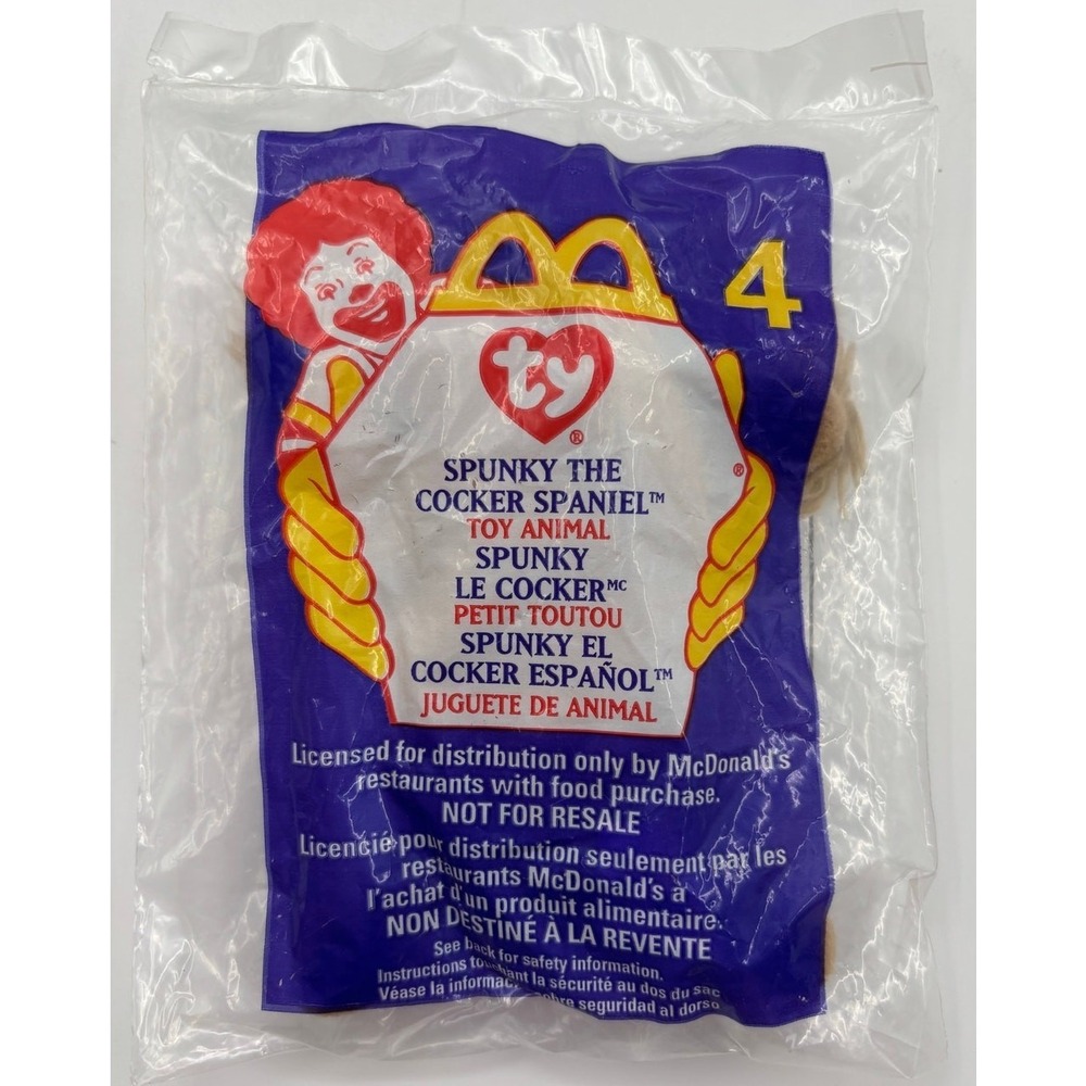 1999 TY Teenie Beanie McDonald's‎ Happy Meal #4 SPUNKY THE COCKER SPANIEL Sealed